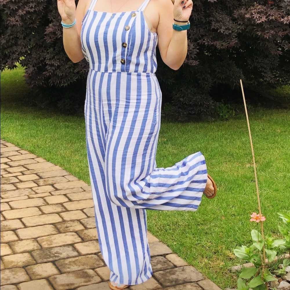 Pin stripe jump suit! Worn once!